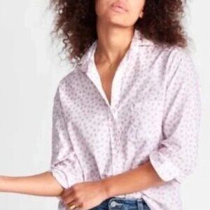 Grayson | The Hero Hearts Print Button Front Blouse size 2 (S)